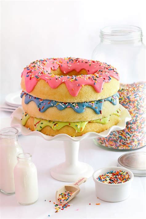 Triple Stack Donut Cake Sprinkle Bakes Pretty Cakes Cute Cakes