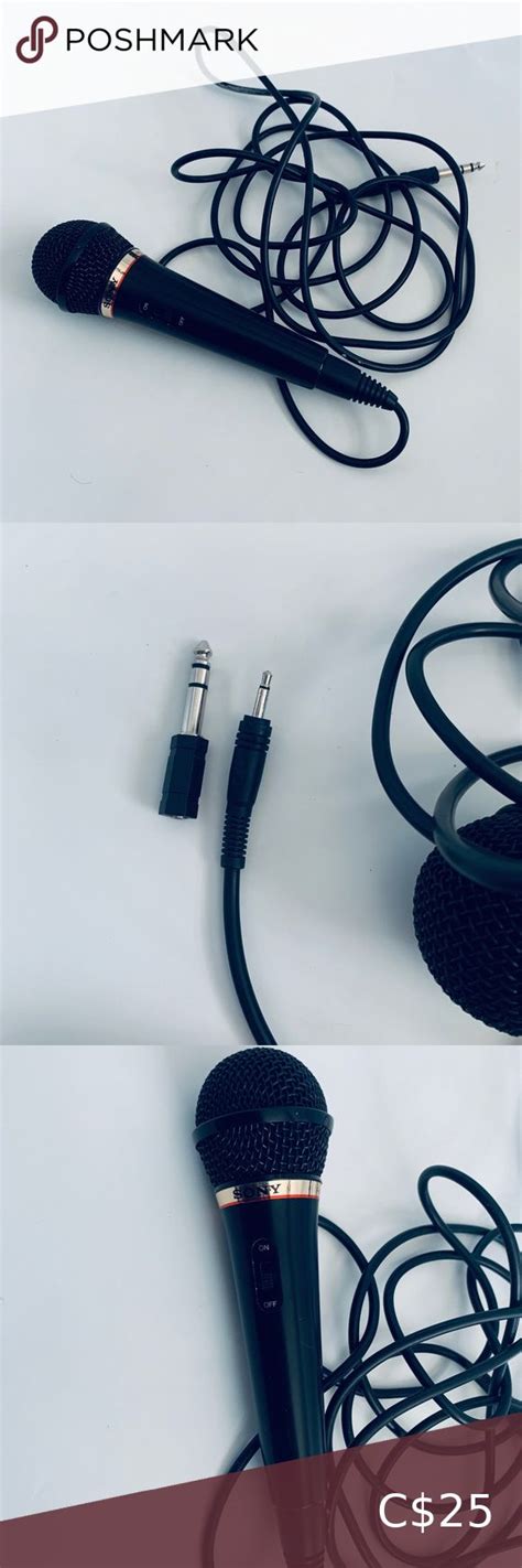 Sony Corded Microphone F V220 Black Leather Coach Purse Bear Pendant