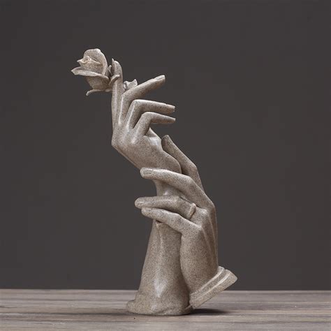 Modern Abstract Hand Rose Love Sculpture Ornament Hand