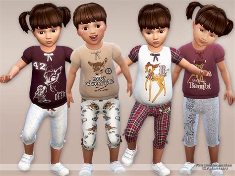Pinkzombiecupcakes Bambi Pyjama Set For Toddlers Sims 4 Updates ♦