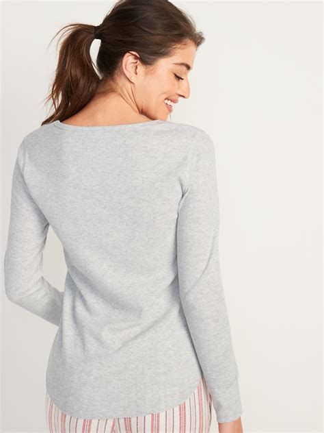 Long Sleeve Scoop Neck Thermal Pajama T Shirt For Women Old Navy