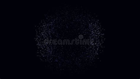 Animation Of Sphere Made Of Moving Dots On Black Background