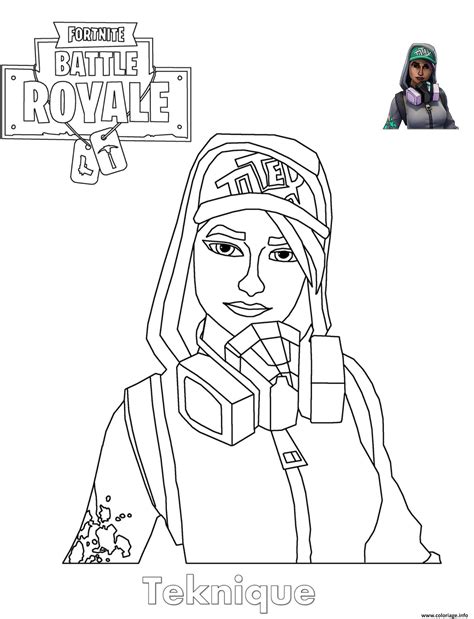 Coloriage Teknique Fortnite Girl à imprimer  Coloring pages for girls
