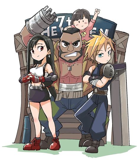 Tifa Lockhart Cloud Strife Barret Wallace And Marlene Wallace Final Fantasy And 1 More