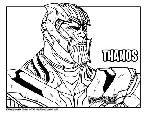 Thanos Muscles Coloring Page Thanos From Avengers Infinity War Coloring Pages Line Drawing