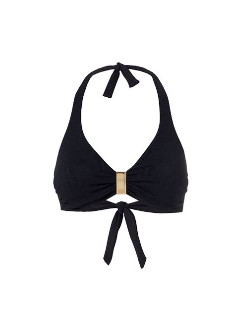 Melissa Odabash Provence Black Pique Halterneck Bikini Top Official