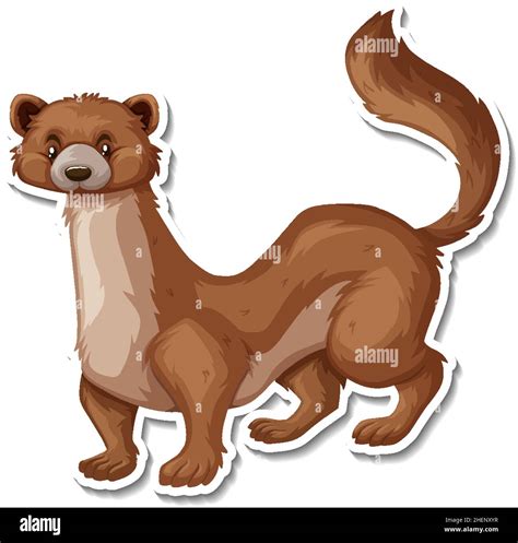 Weasel Animal Cartoon Sticker Illustration Stock Vector Image And Art Alamy