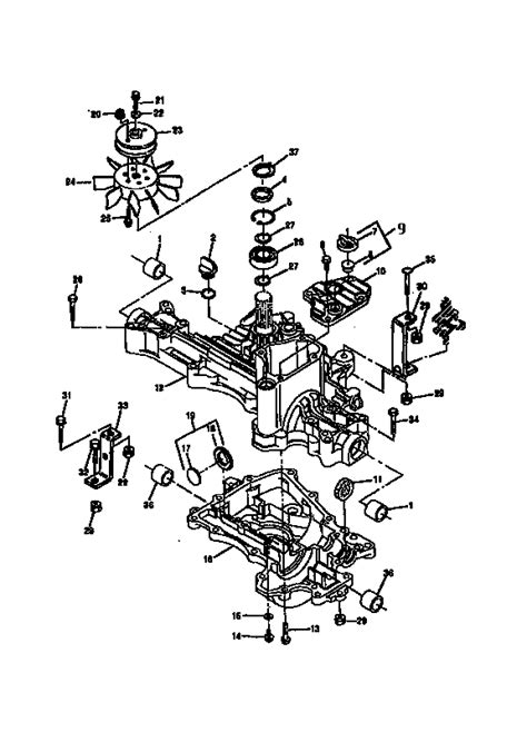 Transaxle Case Diagram And Parts List For Model 1646 Sabre John Deere