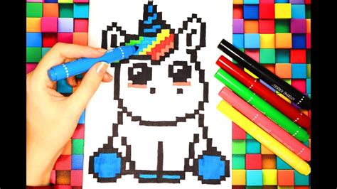 How To Draw A Cute Unicorn Pixel Art 🌈 Youtube