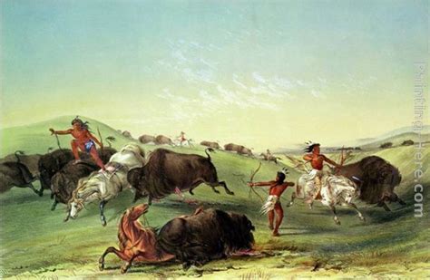 George Catlin Buffalo Hunt Painting