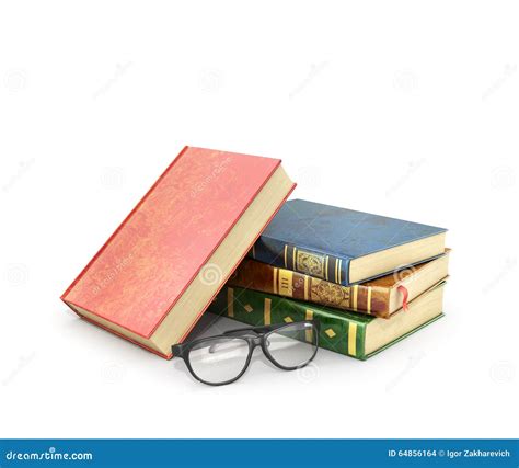 Stack Of Books With A Pair Of Eyeglasses Stock Illustration Illustration Of Intelligence