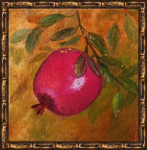 Pomegranate Painting Original Artwork Food Oil Painting Fruits Etsy
