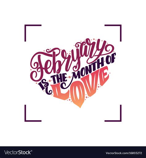 Inspirational Quote About February And Love Vector Image