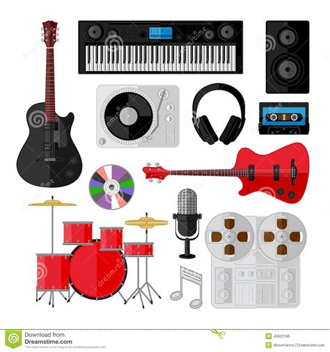 Complétez votre collection zé ramalho. Grupo De Objetos Da Música E Do Som Isolados No Branco ...
