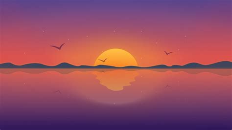 2560x1440 Minimal Reflection Sunset 1440P Resolution Wallpaper, HD ...