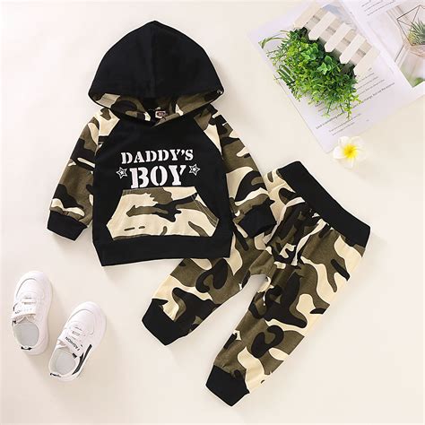 China Baby Boy Camouflage Hooded Sweater Toddler Hoodie Tops Long