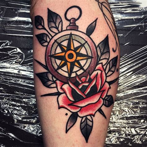 Compass And Rose By Riquecorner Riquecorner Compass Rose Tattoo Besttattooartist Olds