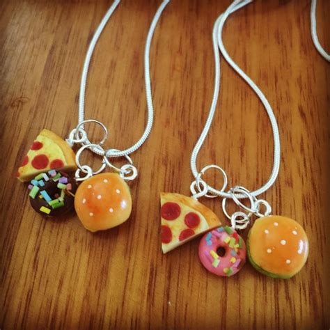 Items Similar To Junk Food Necklace Miniature Burger Pizza And Donut