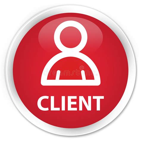 Client Member Icon Premium Red Round Button Stock Illustration