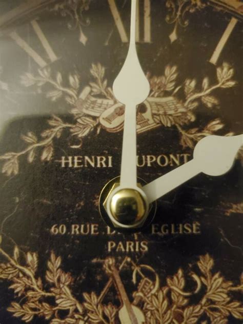 Antique Style Henri Dupont Weathered Desk Accent Mantle Clock
