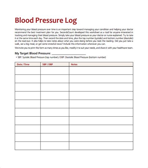 Blood Pressure Log Business Mentor
