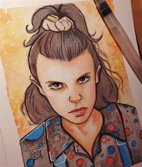 Stranger Things Eleven Millie Bobby Brown Stranger Things Art