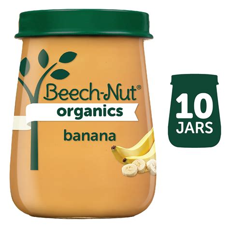 10 Pack Beech Nut Organics Stage 2 Banana Baby Food 4 Oz Jar