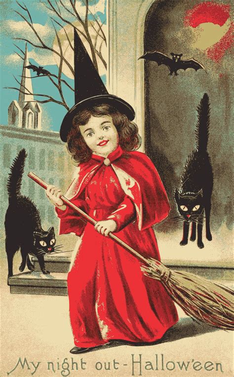 Old Vintage Halloween Postcard Free Stock Photo Public Domain Pictures