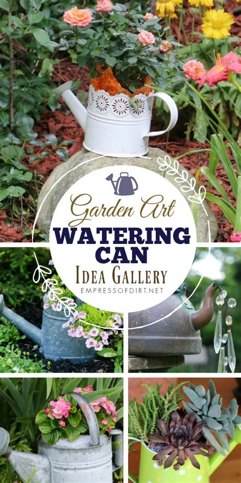 Make some of these diy garden art projects, and they will turn the heads of all onlookers! Watering Can Garden Art Ideas | Empress of Dirt