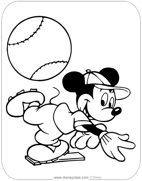 Mickey Baseball Coloring Page Coloring Pages