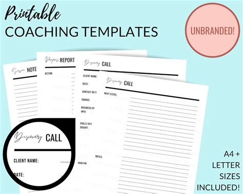Coaching Template Printable Coaching Discover Call Template Etsy