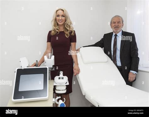 past apprentice winner dr leah totton stands with lord alan sugar as they unveil the world s
