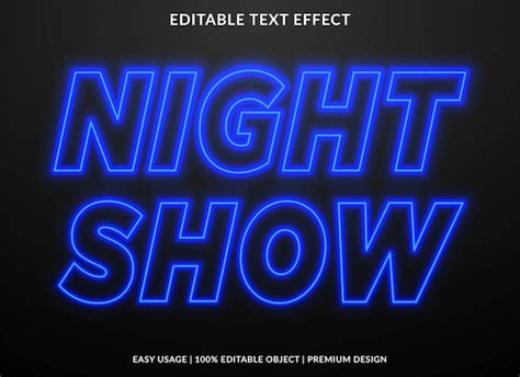 Premium Vector Night Show Neon Text Effect