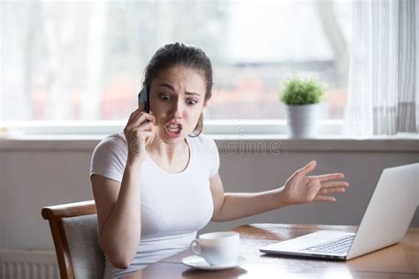 Furious Woman Arguing During Phone Talk On Cell Stock Image Image Of Contact Arguing 125627629