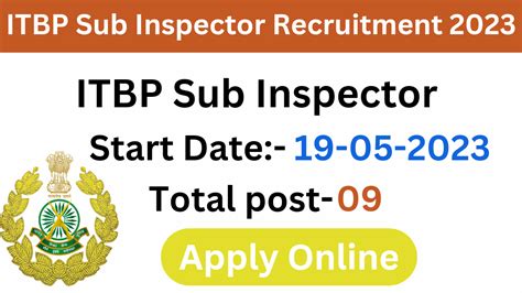 ITBP Sub Inspector Recruitment 2023 आईटबप सब इसपकटर भरत 2023