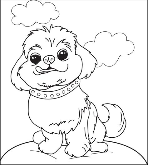 Fluffy Dog Coloring Pages At Free Printable