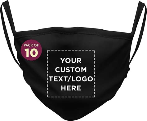 Discount Promos Custom Cloth Face Mask Set Of 10 Personalized Bulk