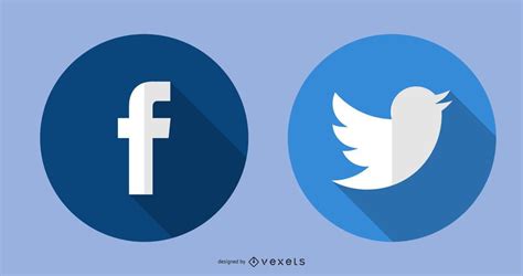 Facebook Twitter Icons Vector Download