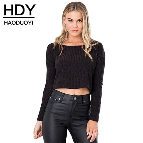 buy hdy haoduoyi sexy backless knitting pullover fashion open back autumn