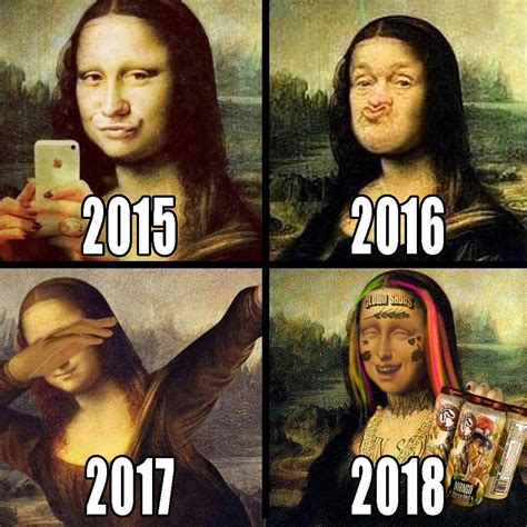 The Mona Lisa Undergoing Rapid Evolution In The Modern World