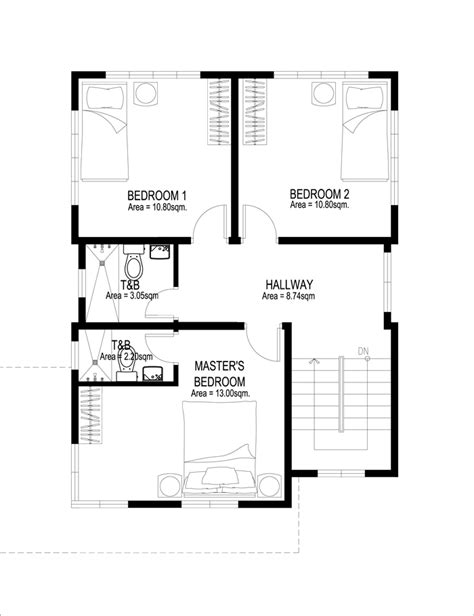 Two Story House Plans Php2014007 Second Floor Pinoy House Plans