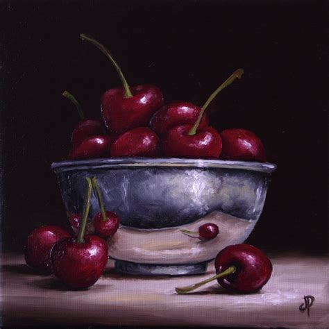 Jane Palmer Fine Art Silver Bowl With Cherries