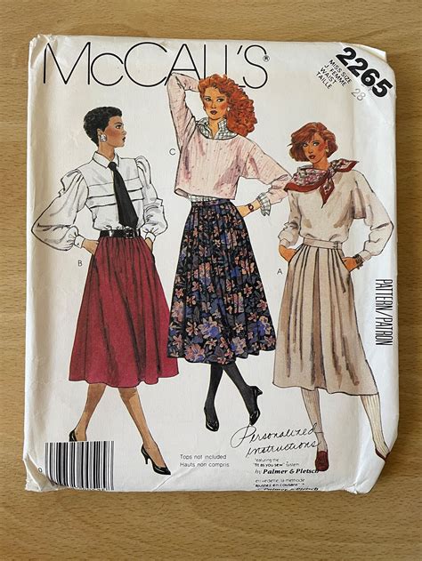 Mccalls 2265 Vintage Skirt Sewing Pattern Etsy Australia