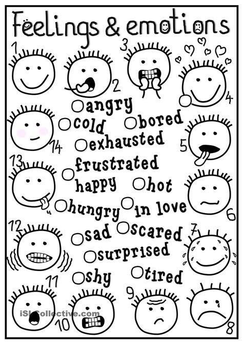 How To Identify Emotions Worksheet