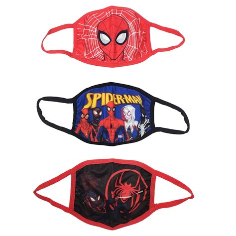 Spider Man And Miles Morales Team Characters 3 Pack Of Kids Face Masks