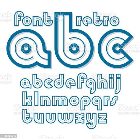 Set Of Vector Retro 70s Bold Lower Case Alphabet Letters Can Be Used In