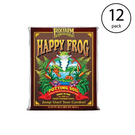 Foxfarm Ph Adjusted Happy Frog Potting Soil Mix 2 Cubic Feet Bag 12