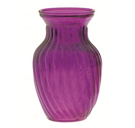 Swirled Glass Vase Purple