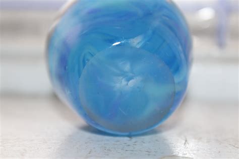 Blue Glass Paperweight Vintage Art Glass