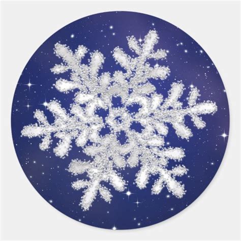 Glitter Snowflake Stickers And Labels Zazzle Uk